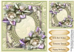 Cream Roses on a Pearl Frame