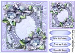Lilac Roses on a Pearl Framre