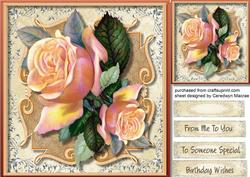 Beautiful Rose on Filagree Plaque
