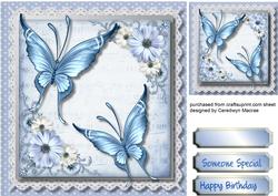 Beautiful Blue Butterfly's and Daisy's