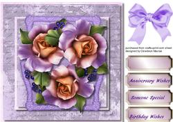 Lovely Lilac Roses on Script, Frame 