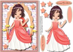 Lovely Princess in Her Peach Dress