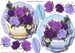 2 Lovely Toppers. Roses in a Teapot