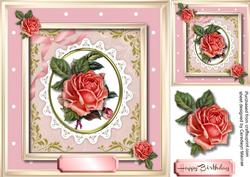 Lovely Roses on a Round Lace Frame 