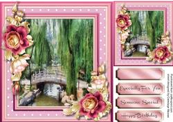 Beautiful Weeping Willow and Roses