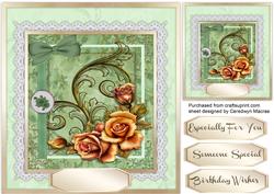 Beautiful Golden Roses on Lace