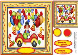 Lovely Clown in His Birthday Car 