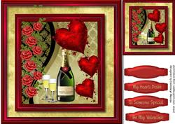 Hearts, Champagne, and Roses
