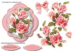 Beautiful Roses on a Quatrefoil Frame 