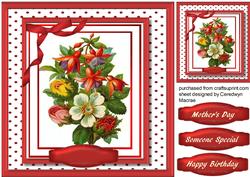 Lovely Flowers in a Red Frame