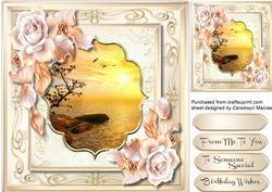 Beautiful Sunset and Roses