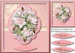Lovely French Roses in a Quadrefoil Frame