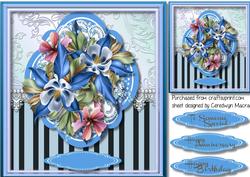 Beautiful Floret Flowers on a Quadrefoil Frame 
