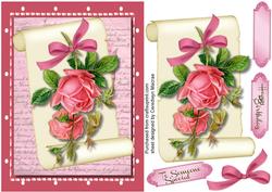 Beautiful Salmon Pink Rose Ona Scoll