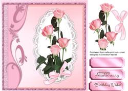 Beautiful Roses in a Swirl Frame
