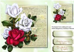 Stunning Roses on a Script Mat