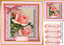 Beautiful Roses on Lace 