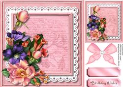 Lovely Summer Roses on a Script Mat