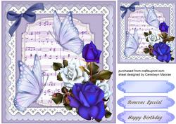 Lovely Butterfly's and Blue Roses 