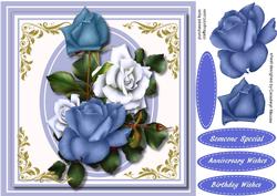 Lovely Blue and White Roses , 2
