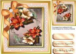 Beautiful Lillies in a Gold Frame 