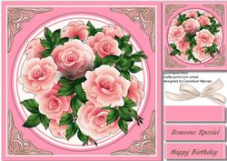 Lovely Roses on a Round Mat