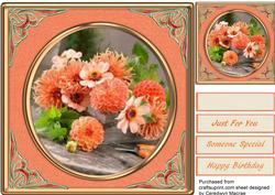 Lovely Fflowers on a Burnt Orange Frame