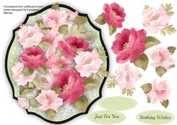 Beautiful Roses on a Ornate Mat