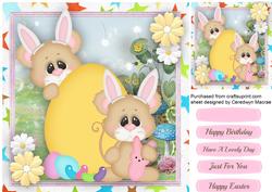 Lovely Bunnies with the Easter Eggs