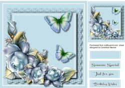 Blue Roses and Butterfly's