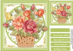 Beautiful Basket of Summer Roses