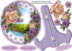 Lovely Plate and Stand with Lilac Roses 