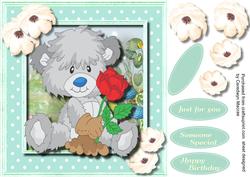 Eljie Bear with a Rose for Someone Special