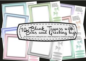 10 , Gingham Frames with Bows and Greeting Tags