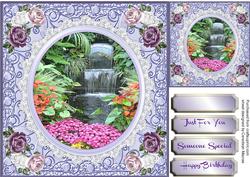 Lovely Waterfall and Roses 