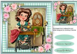 Lovely Seamstress at Work 
