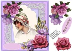 Vintage Lady in a Beaded Hat
