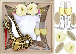 Lovelu Gold Shoes and Glass Flutes