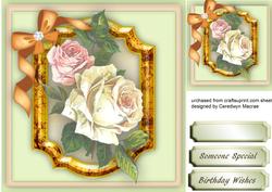 Beautiful Roses in a Gold Bracket Frame