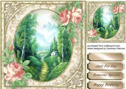 Lovely Valley Scene with Roses