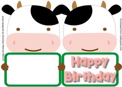Print, Cut, and Fold, Cute Moo's Birthday