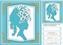 Beautiful Silhouette Lady in Sea Blue 