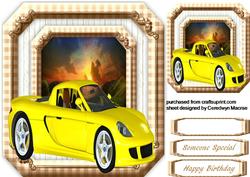 Lovely Sunset and Yellow Car
