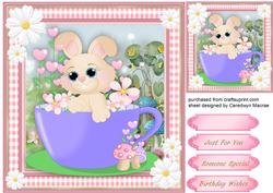 Lovely Rabbit in a Cup