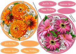 2 Lovely Flower Topper on Cut Out Lace 