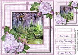 Beautiful Lilac Roses and Scene