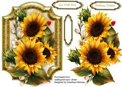 Beautiful Sunflowers on a Gold Bracket