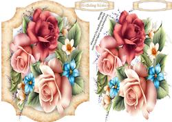 Beautiful Summer Roses in a Bracket Frame 