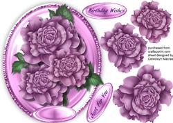 Lovely Lilac Roses on a Satin Mat