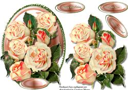 Lovely Pink Tinged Rose Topper 